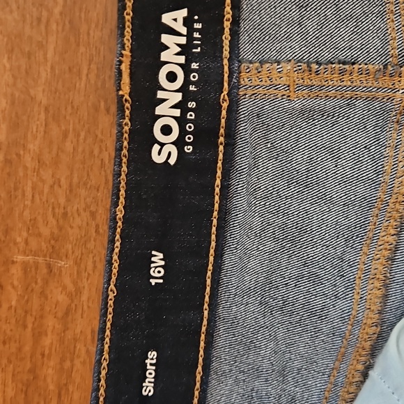 Sonoma Rolled Hem Dark Wash Denim Shorts Women's 16W Jean Casual Summer Stretch - Picture 6 of 8